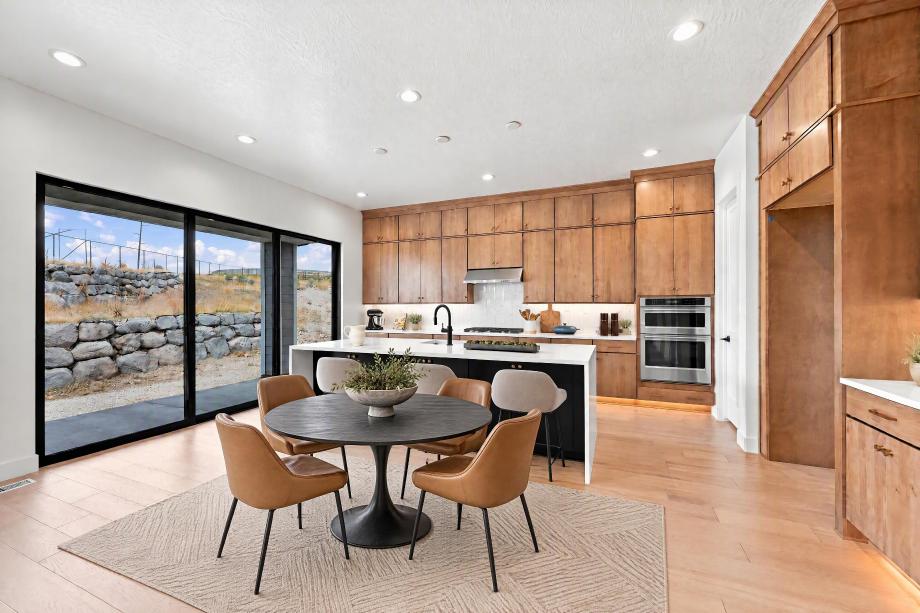 Kitchen with large sliding glass doors and access to outdoor living area