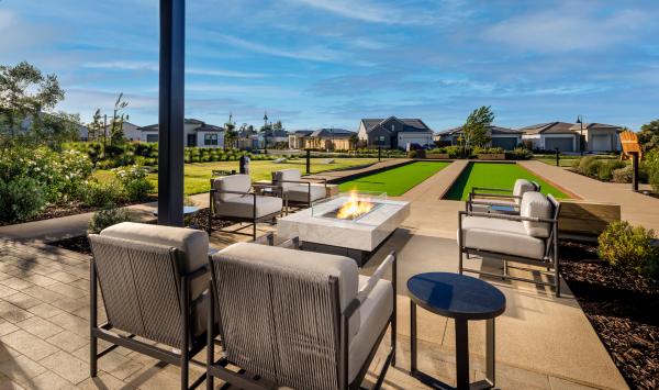 Outdoor patio and bocce ball courts