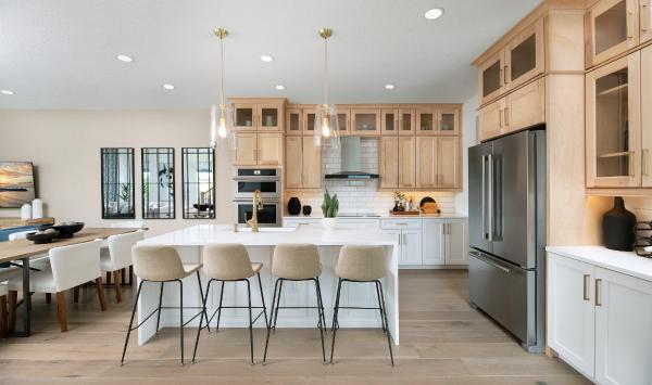 Gourmet kitchen with casual dining area