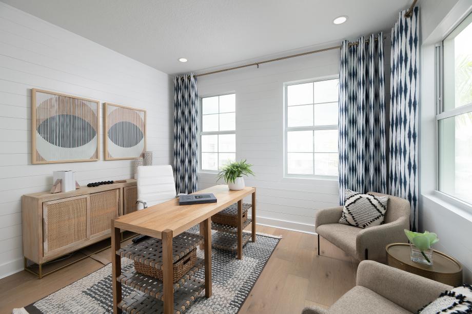 A flex room perfect for work-from-home use