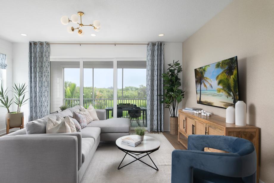 A welcoming great room provides access to the private lanai