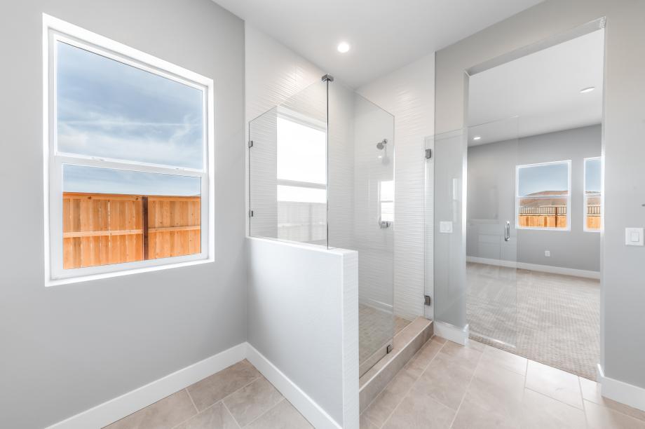 Spacious walk-in shower