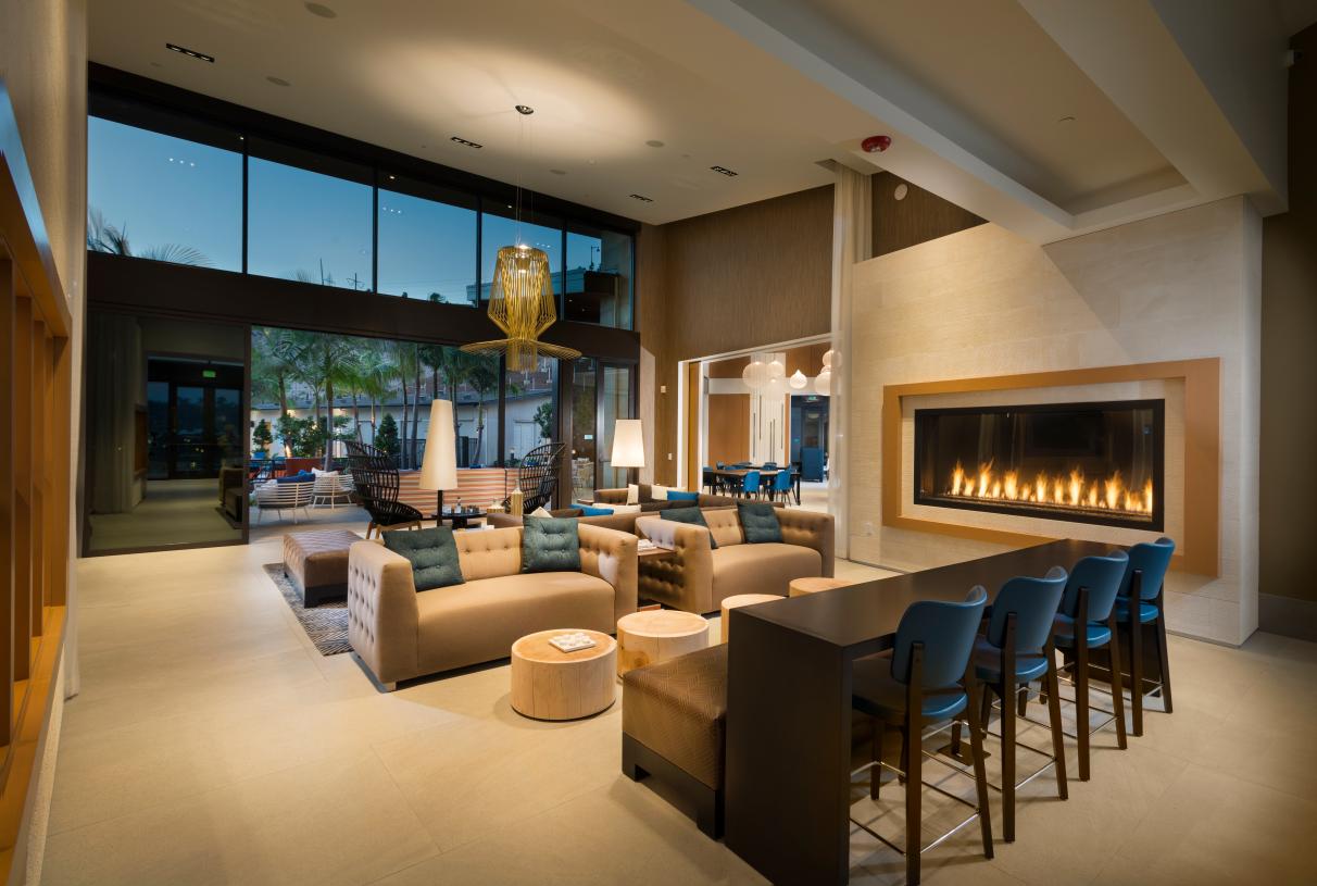 Lounge spaces in recreation center