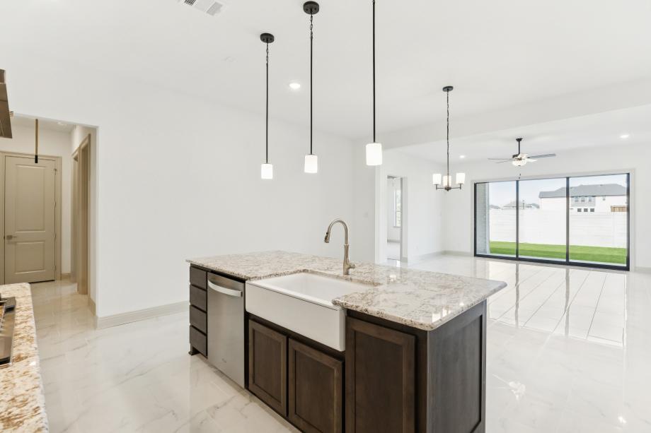 Well-designed kitchen equipped with large center island