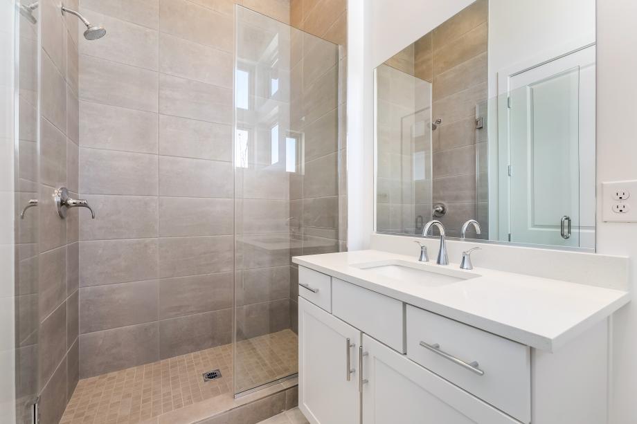 Secondary bath with tile surround shower