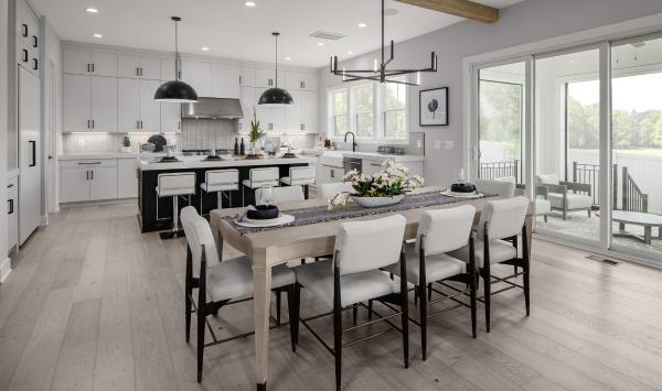 Gourmet kitchen and causal dining