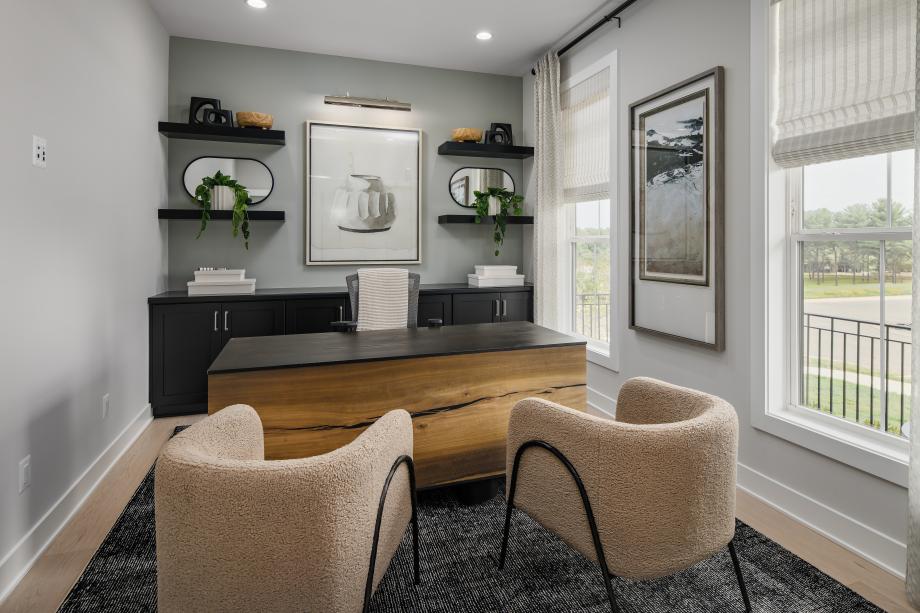 Office space with glass doors