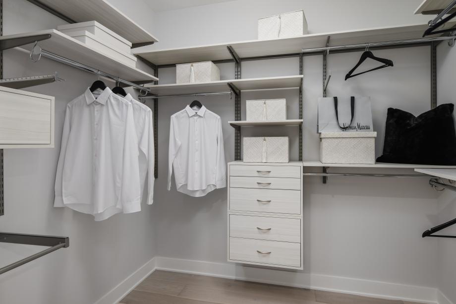 Dual walk-in closets in the primary bedroom suite