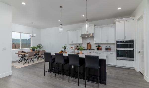 Dream kitchen with large center island and gas cooktop