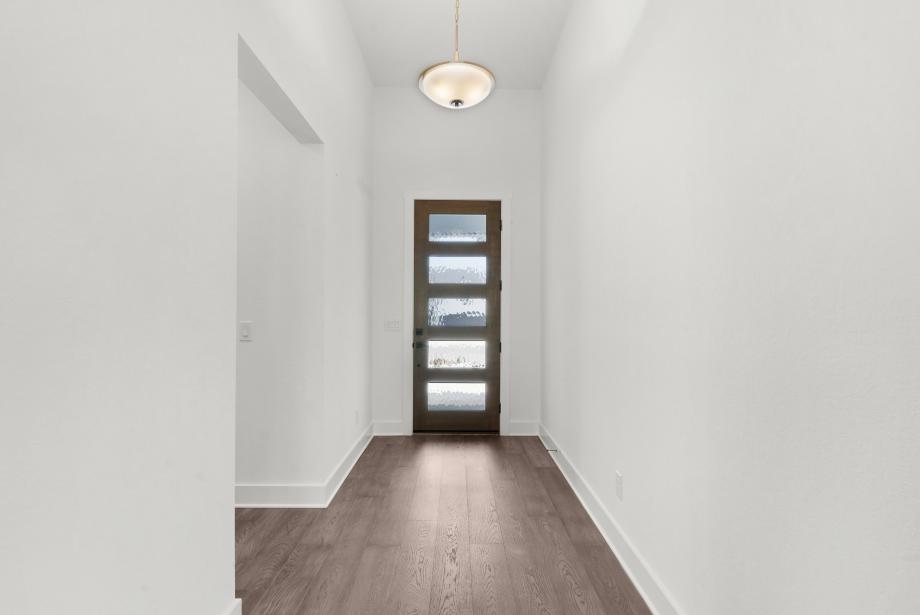 Modern front door with glass panels