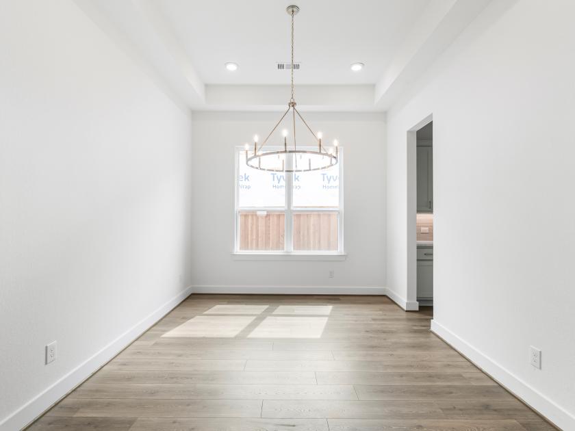 Formal dining room with chandelier