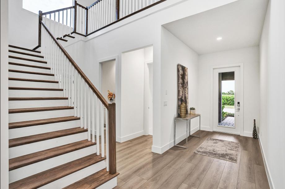 Elegant foyer that sets the tone for the home’s sophisticated style