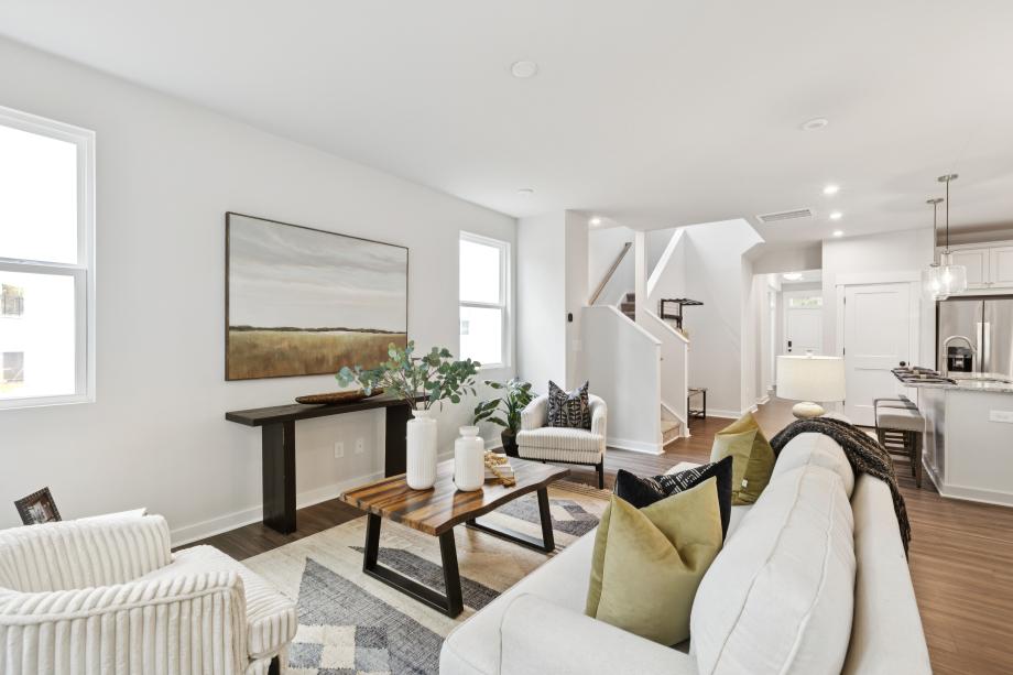 Open-concept living room perfect for hosting