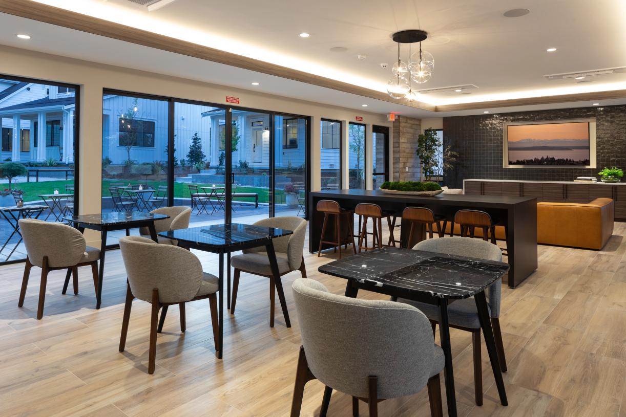 Multiple gathering areas for residents and friends to gather