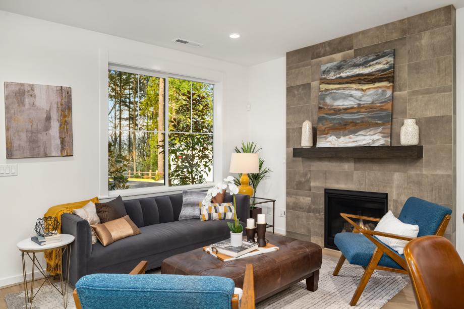 Cozy living room with gas fireplace