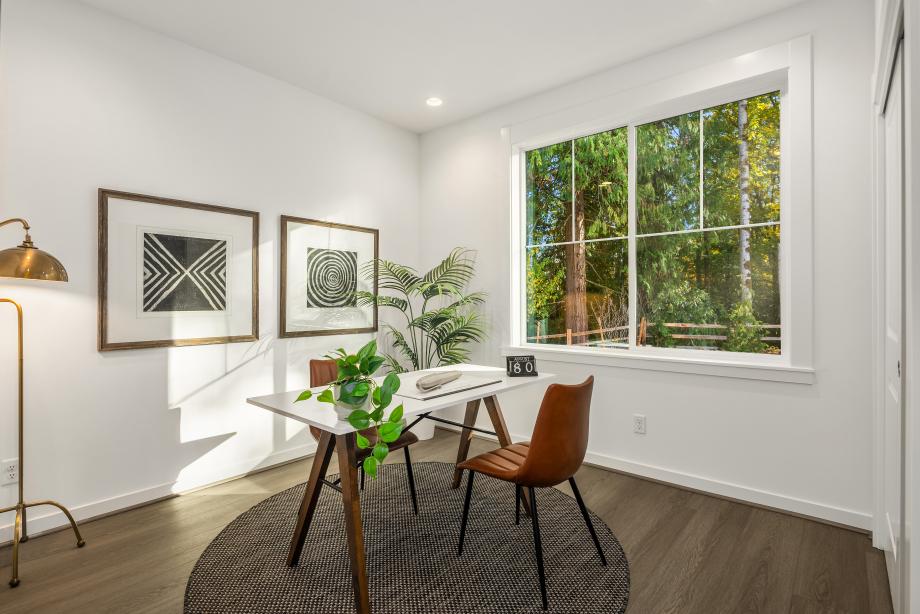 Secondary bedroom shown as an office