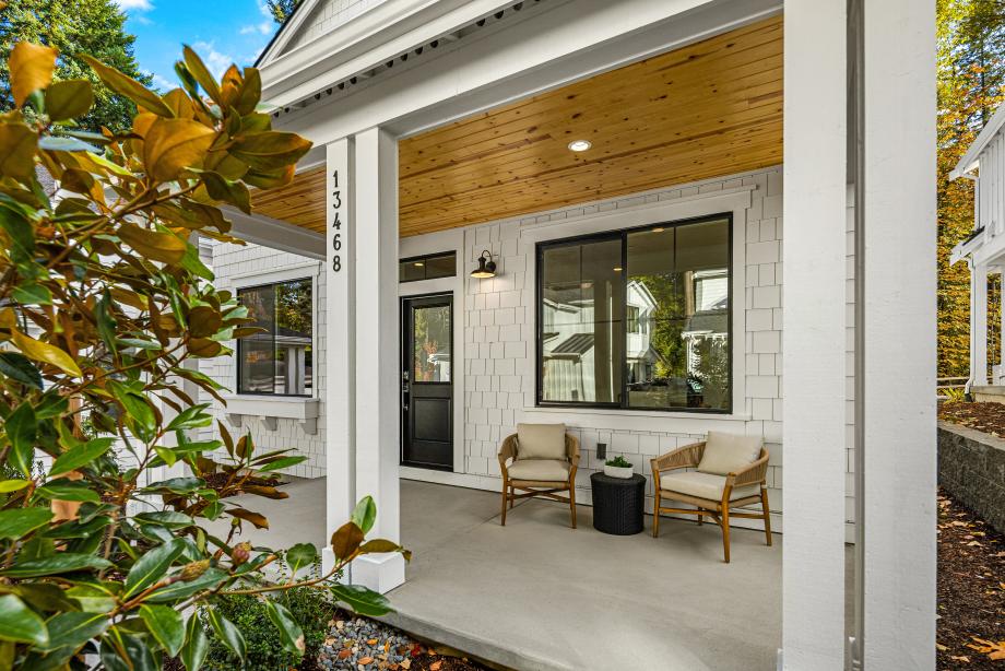 Inviting front porch overlooking the north green