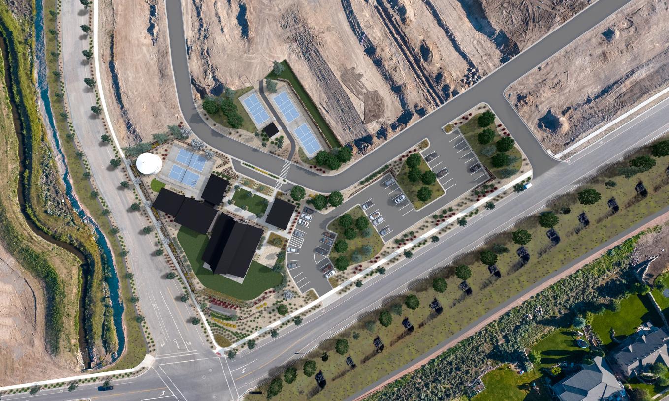 Amenity center including pickleball courts and more