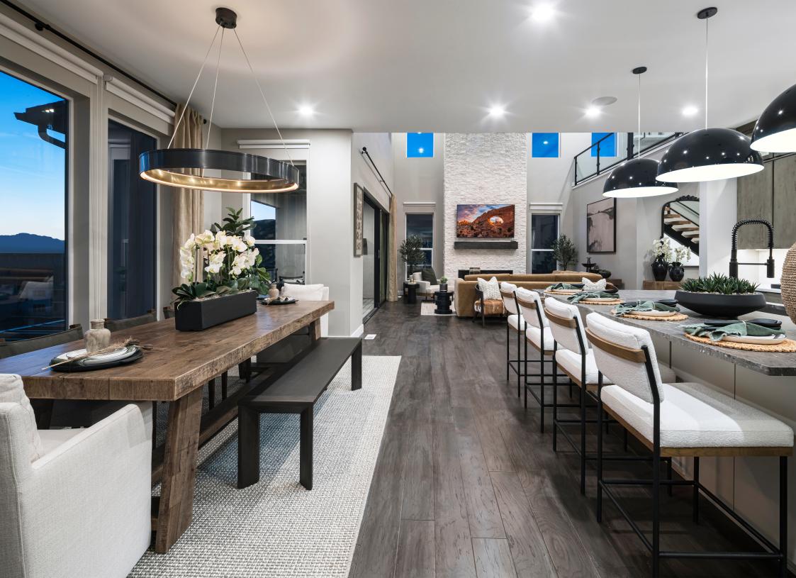 Spacious kitchens and dining rooms with views of the great rooms