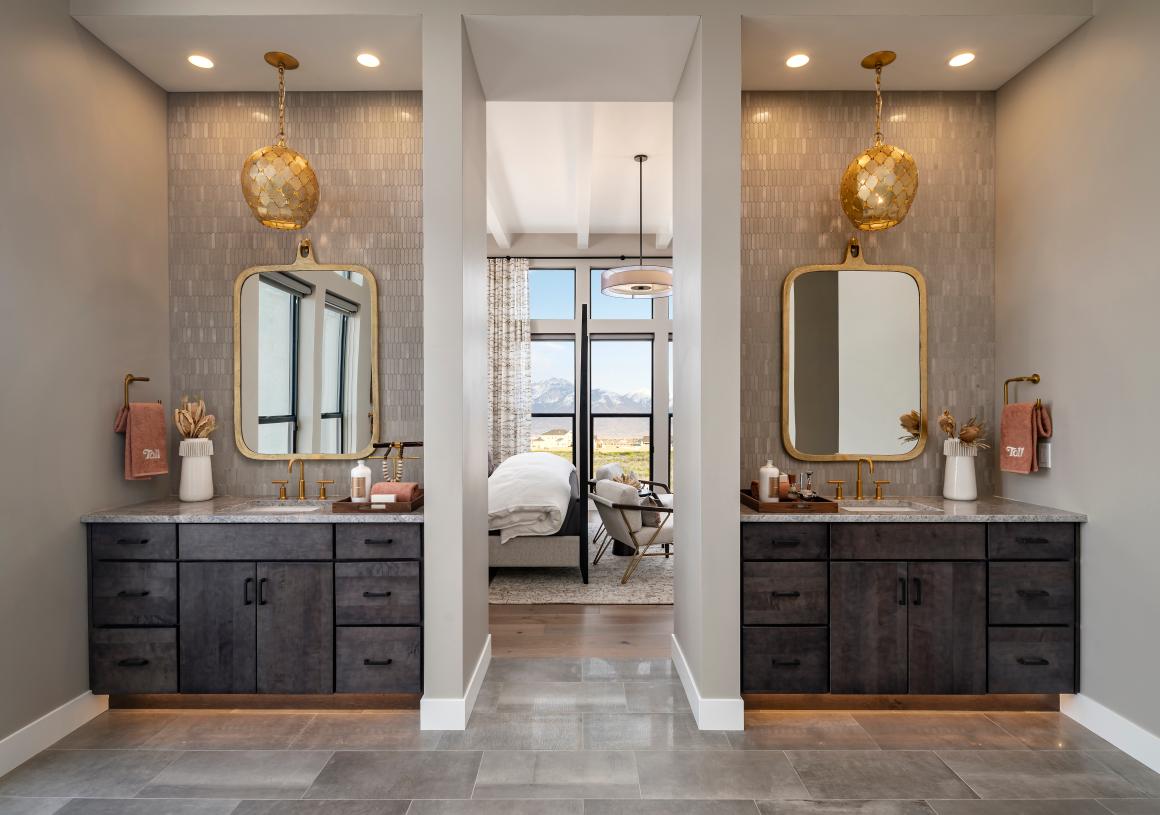 Gorgeous primary bathrooms with dual sink vanities