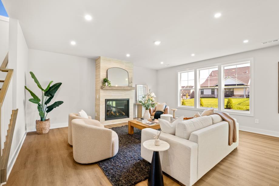 Fireplace adds warmth and elegance