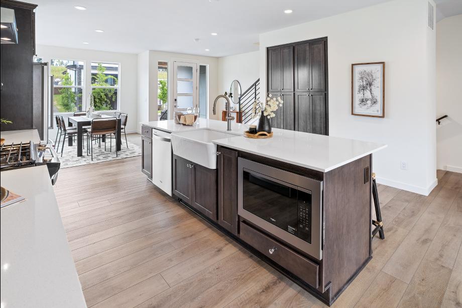 Oversized kitchen island with plenty of countertop space