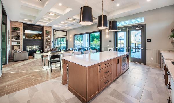 Lounge area with prep kitchen