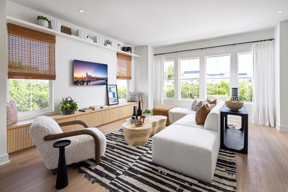 Plentiful windows in the great room allow an abundance of natural light