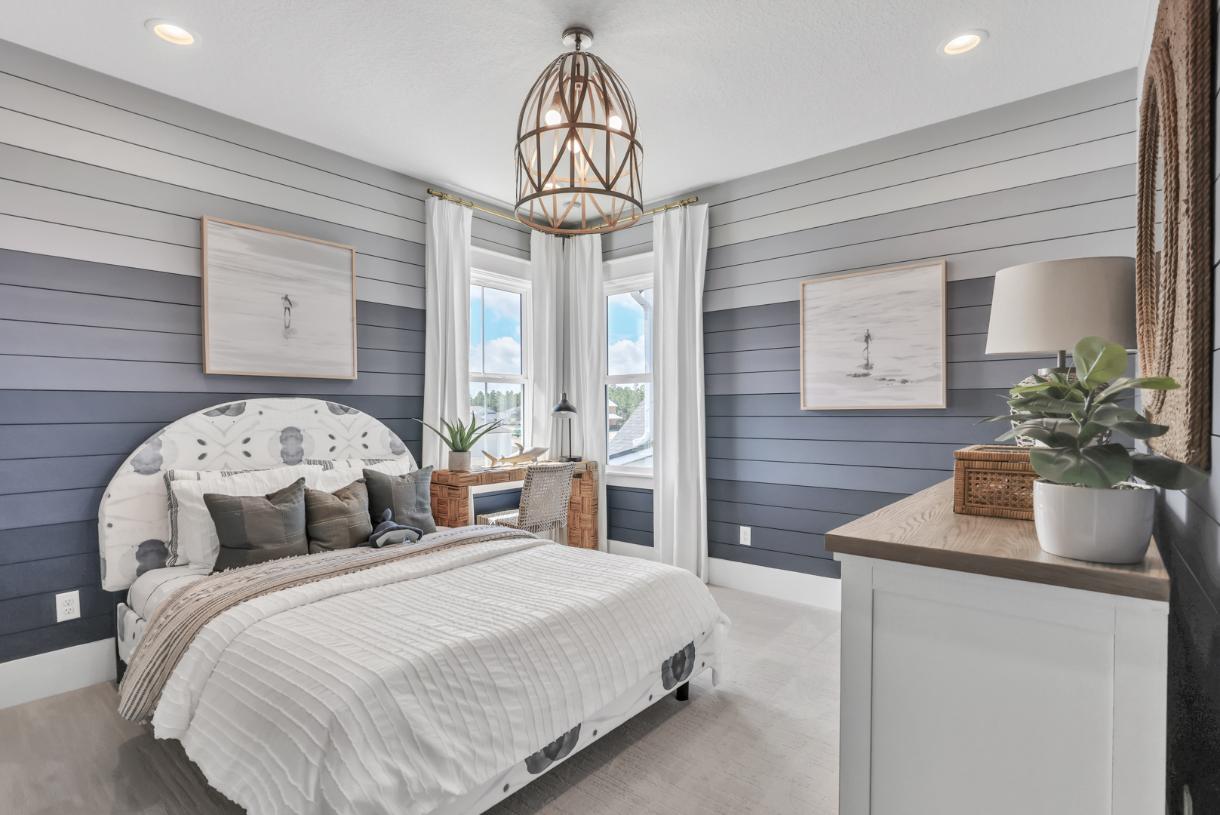 Generous secondary bathrooms with dual vanities