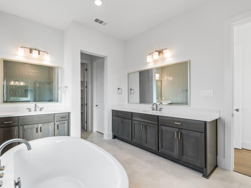 Primary bathroom with dual sinks