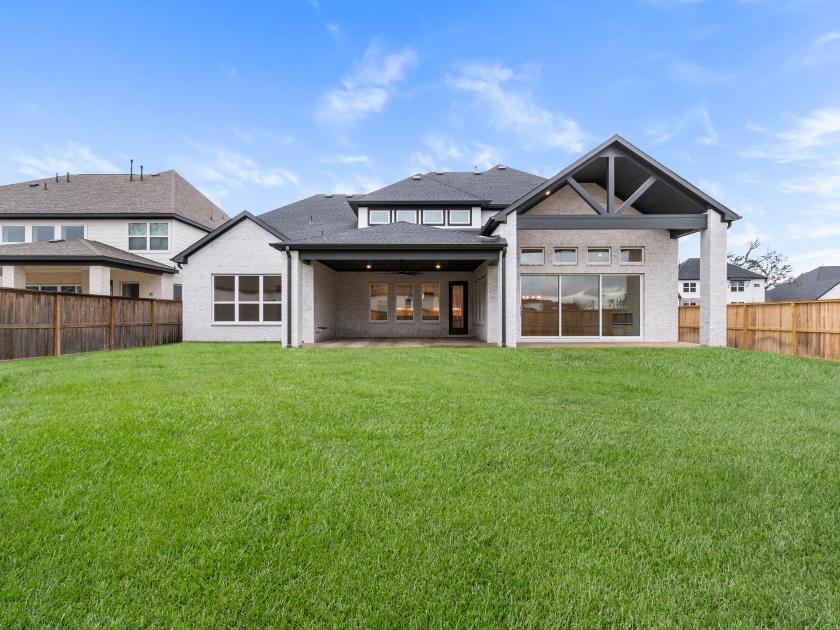 Backyard with covered patio