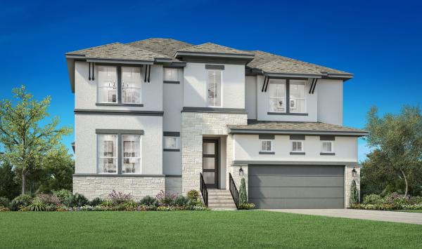 Stunning stucco and stone exterior