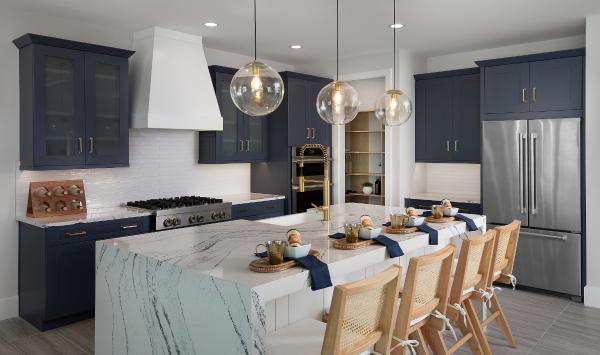 Gourmet kitchens with abundant storage space
