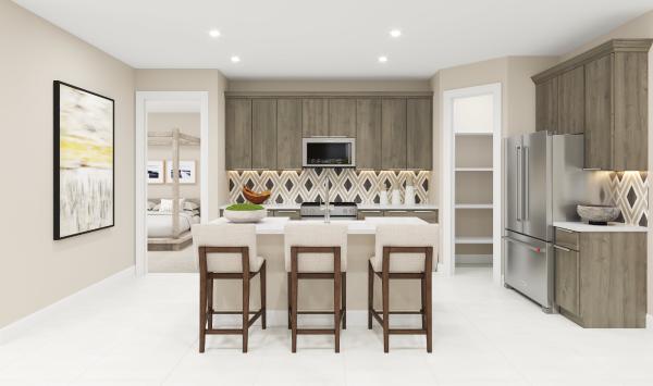 Gourmet kitchen with ample storage space