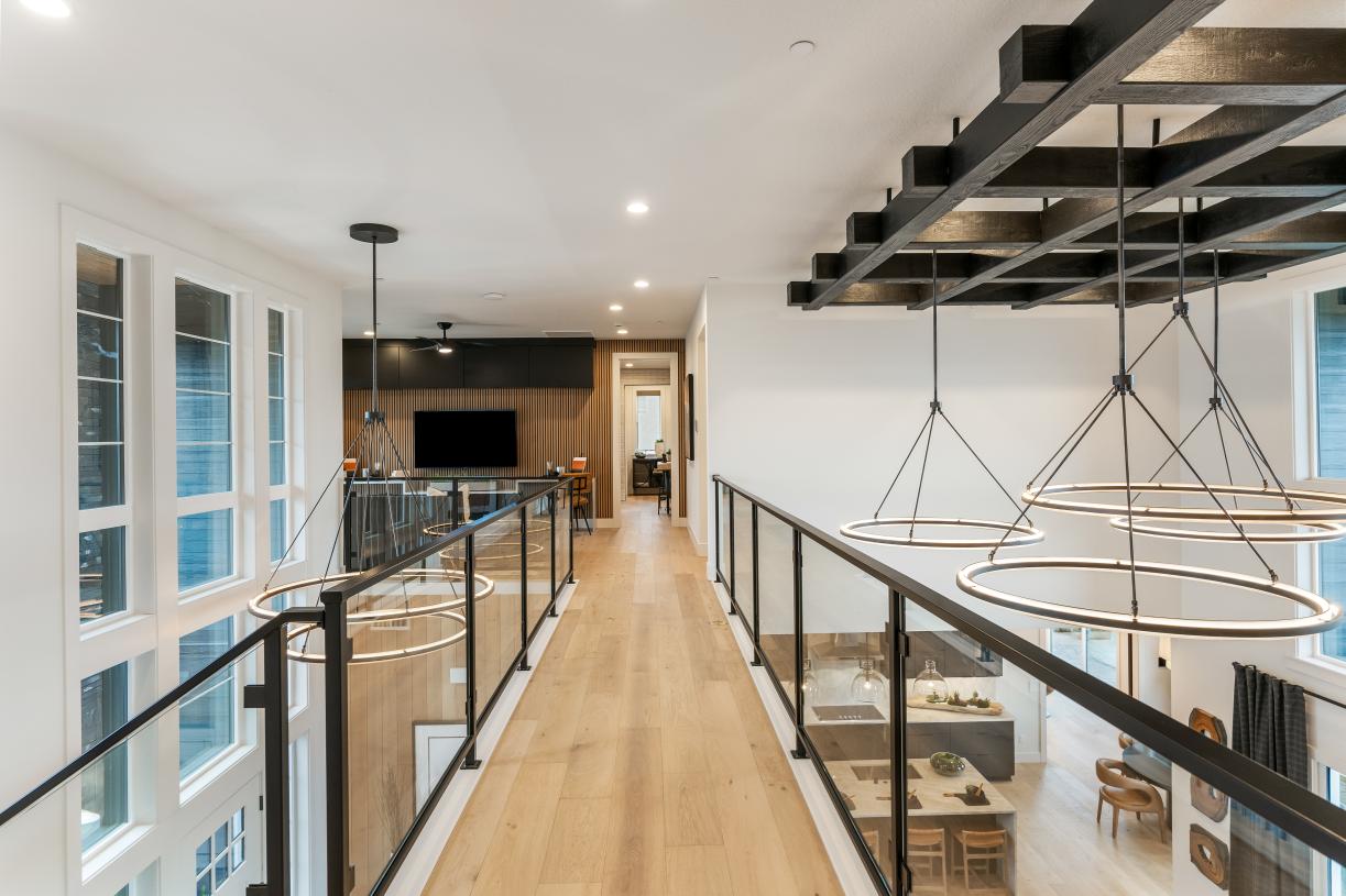 Catwalk on the second floor of the Samish home design