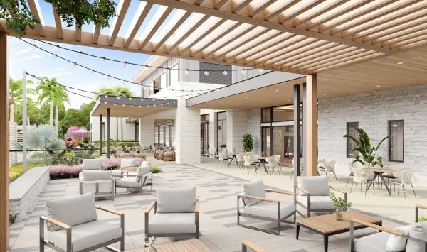 The clubhouse veranda is a great place to relax with family and friends