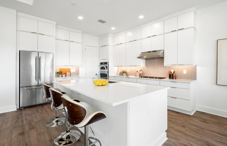 Sleek gourmet kitchen with modern finishes and premium appliances