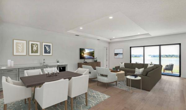 Spacious open-concept great room is perfect for entertaining