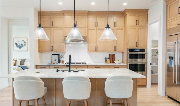 Gourmet kitchen with large central island