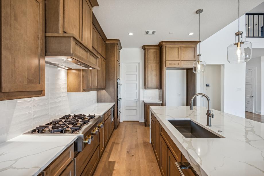 Spacious kitchen with large center island