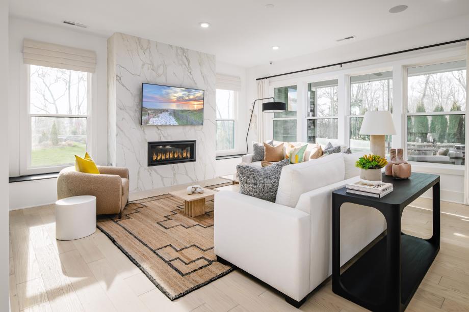 Well-designed great room with premium upgrades and seamless indoor-outdoor living