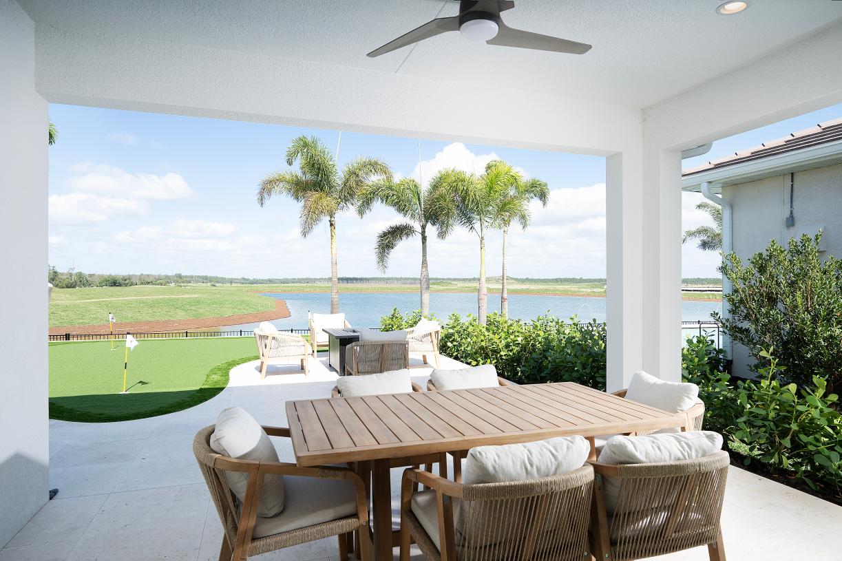 Inviting covered rear patios for year-round enjoyment