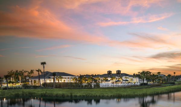 Enjoy stunning waterfront sunsets from The Meridian Clubhouse