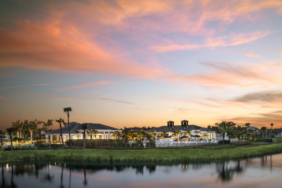 Enjoy stunning waterfront sunsets from The Meridian Clubhouse