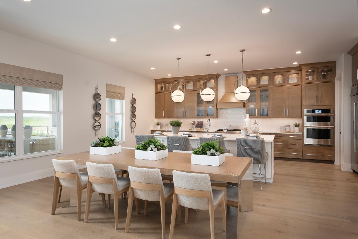Gourmet kitchens with casual dinging areas