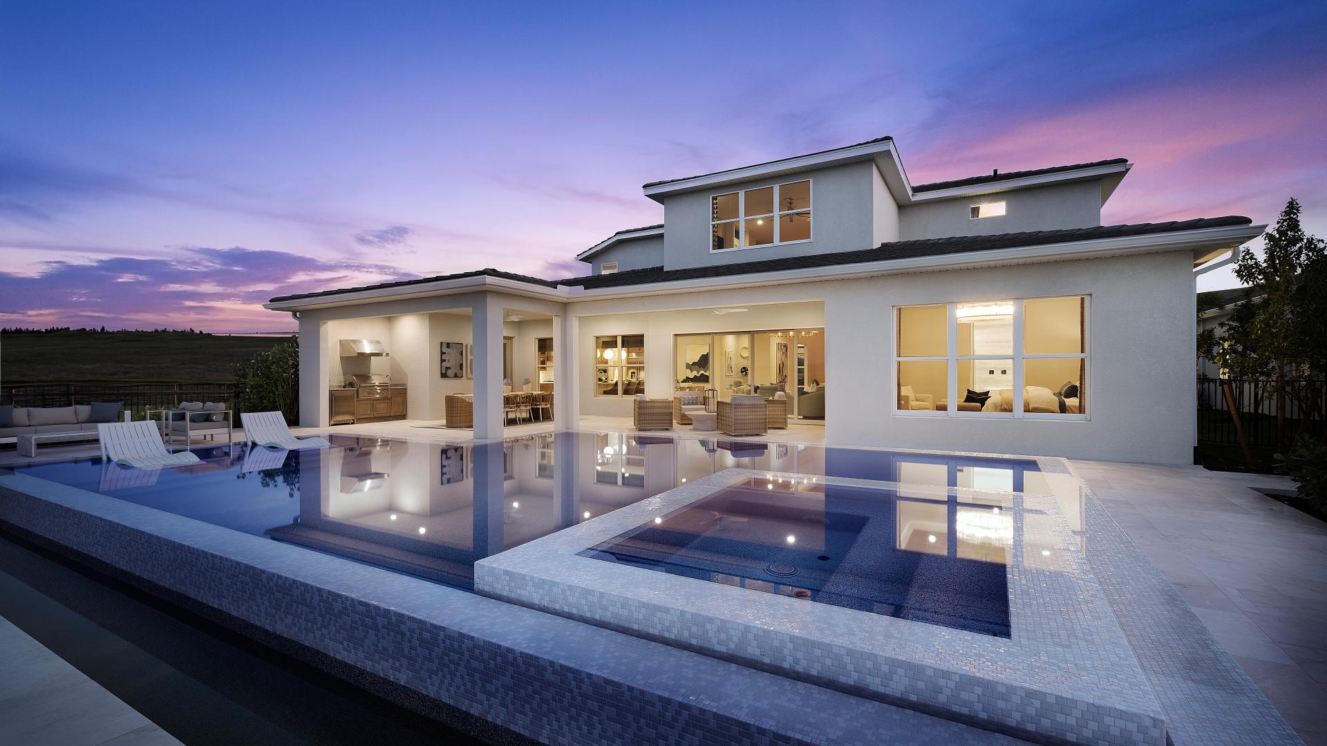 Enjoy gorgeous Florida sunsets poolside