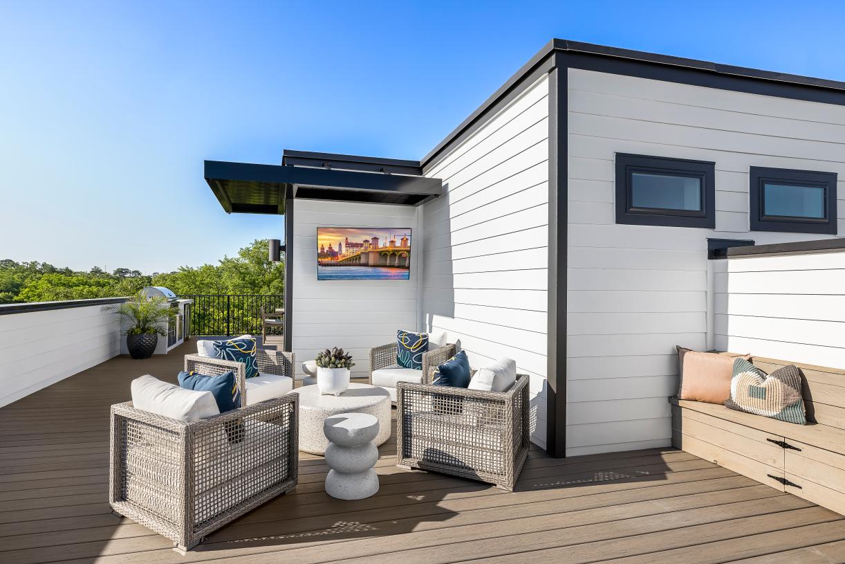 Private outdoor retreat with sleek modern design