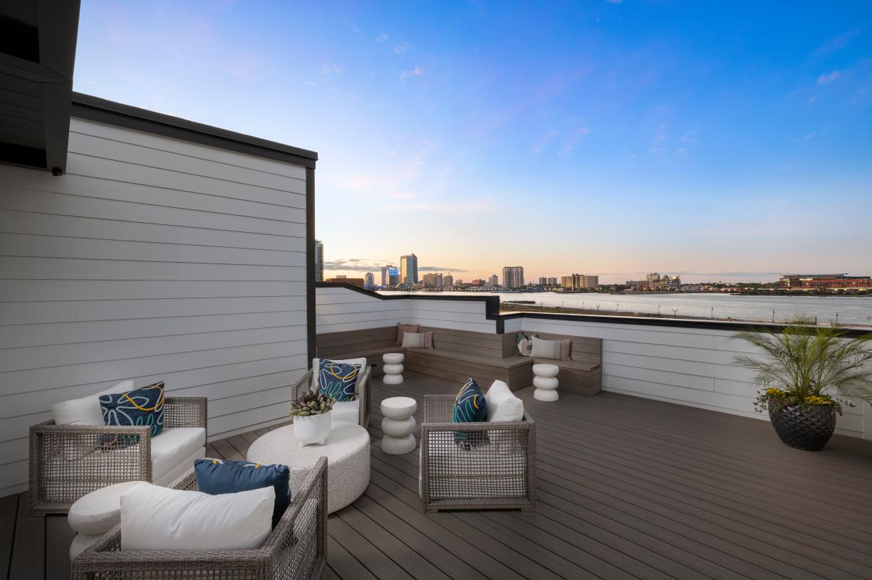 Enjoy scenic views on your private rooftop terrace, which spans across the entire 4th floor of the townhome