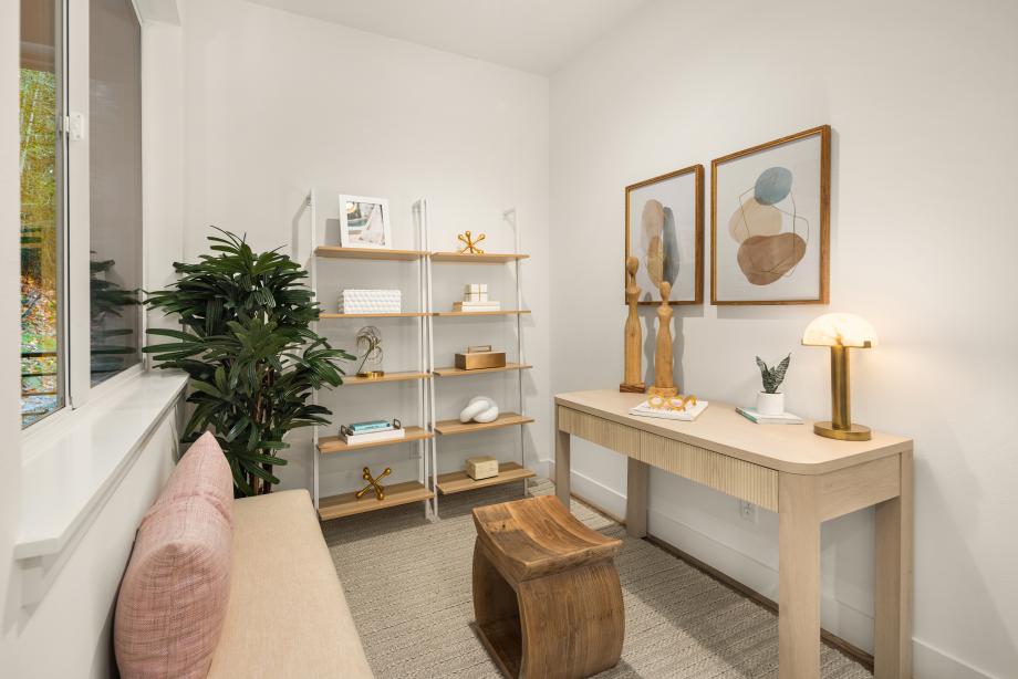 Flex space is ideal for home work or a reading nook