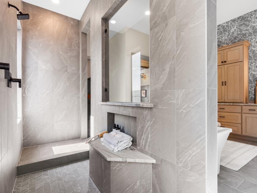 Oversized primary shower